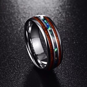 Unisex Hawaiian Koa Wood and Tungsten Ring